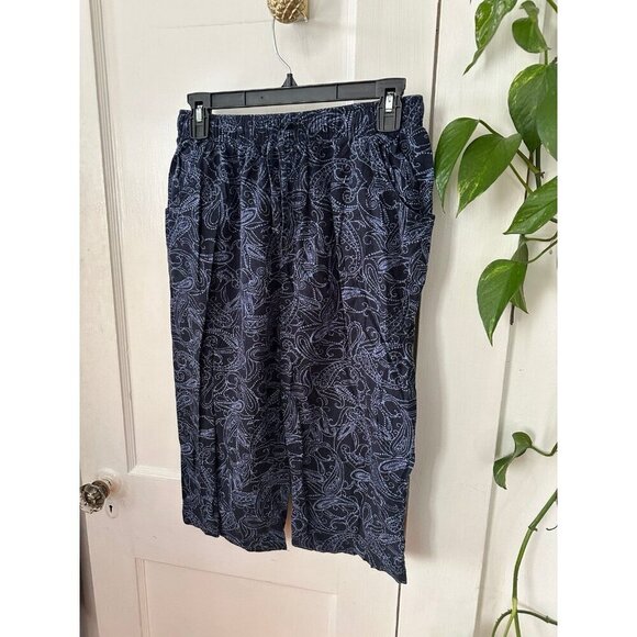 Karen Scott women’s size medium petite blue and black pants - Picture 2 of 7